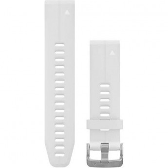 Ремешок сменный для GARMIN QUICKFIT, силиконовый (Белый) серебристая застёжка